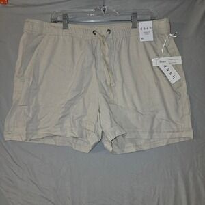 dā-sh Linen Blend Shorts XL Womens Beige Washable Comfort Waist Drawstring NEW